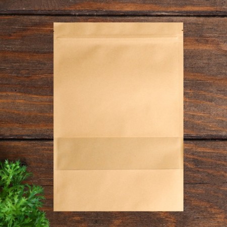 Zip-Lock package Craft with a rectangular window, flat, 18 x 30 cm-1