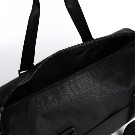 Road bag with lightning, external pocket, suitcase holder, long belt, black color-1