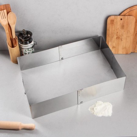 The form is sliding for baking "rectangular", h -10 cm, 18x32 - 26x50 cm-3