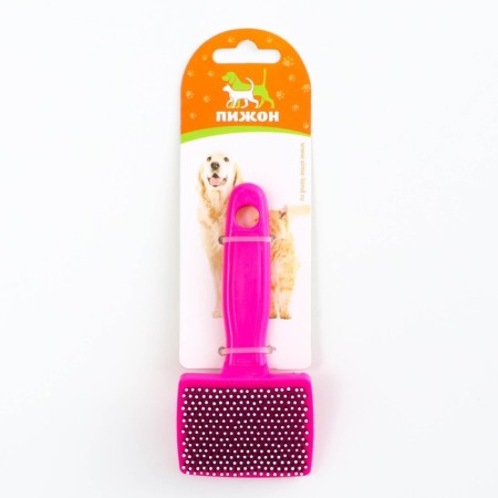 Pucoding plastic soft with rounded teeth, small, 6 x 13.5 cm, pink-6