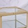 Great organizer for storage, with a lid, glass, with a mirror -bottom, 1 section, 10 × 10 × 6 cm, the color is transparent/copper