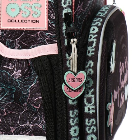 Frame backpack 37 x 28 x 12 cm, Across 194, filling: bag, pencil case, violet ACR22-194-9-10