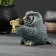 Figure "Owl with books" gray-blue 10x6x6cm