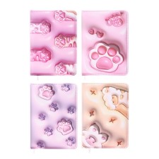 Notebook A6, Devente Cat Paws, 192 sheets, hard cover, artificial skin with foam rubber, 70g/m2, mix