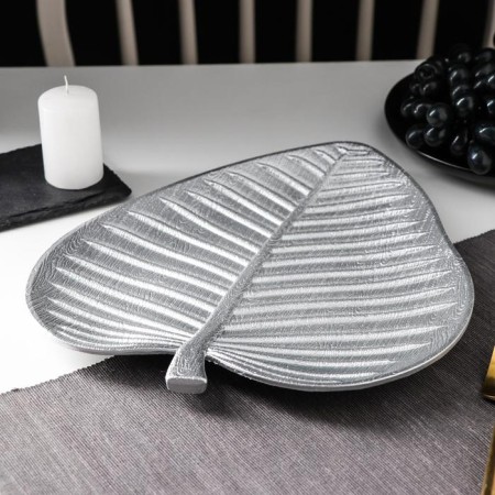 Fruit dish "leaf", 31 × 27.5 × 2.5 cm, silver color-1