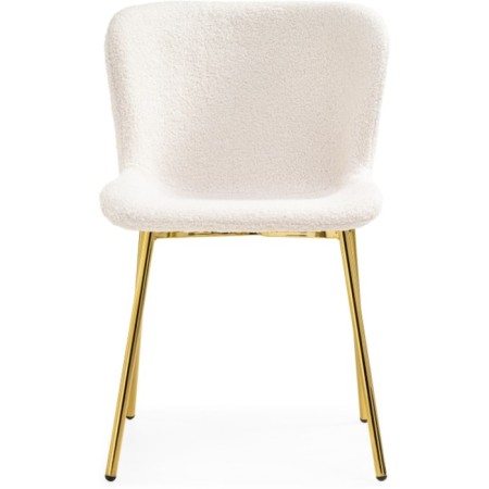 Stool on the Basket Metal Carcass Metal/Building Fabric, Gold/White 50x52x79 cm-2