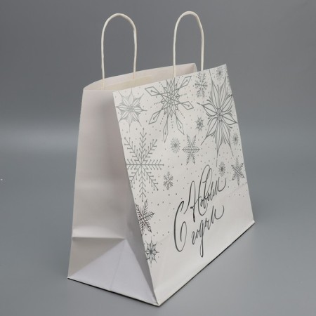 Package gift craft Winter, 32 x 28 x 15 cm, New Year-2