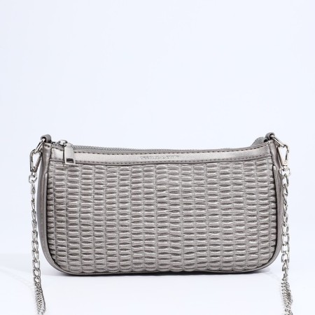Lightning bag, long belt, silver color-2