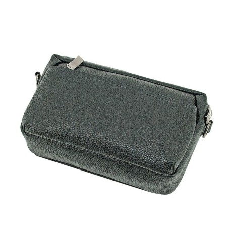 Female bag, genuine leather, black 19x6x12 cm-2
