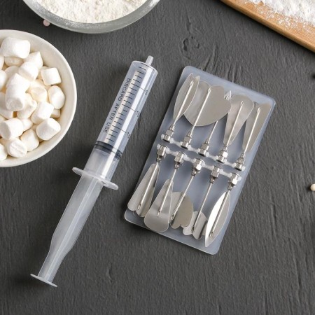 A set of forms for modeling confectionery jewelry, syringe, 10 nozzles, mix-3