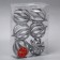 Set of balls plastic D-8 cm, 6 pcs "Selin" silver