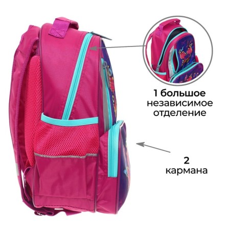School backpack, 37 x 26 x 13 cm, ergonomic back, calligrata ORT "Butterflies"-3