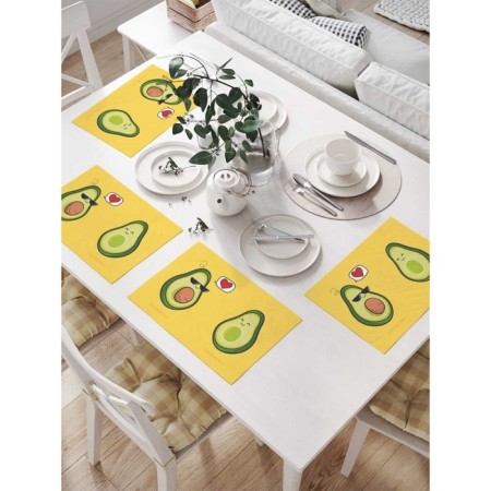 Set of napkins for setting the table "Avocado lovers", rectangular, size 32x46 cm, 4 pcs