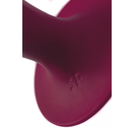 Satiffyer Double Ball-R phallimitator, 18 cm, silicone, red color-3