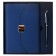 Organizer on Rings A6+, 80 sheets, leatherette, with a valve, a line, with a handle, in a gift box, blue