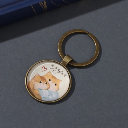 Tail glass, metal "Circle. Cat. I am near" D = 3 cm-1