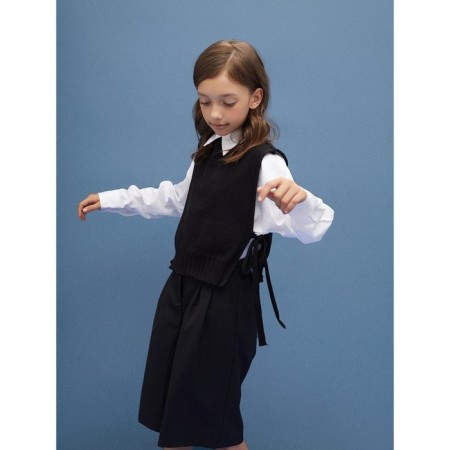 Knitted children's vests Amarobaby Bow, height 140 cm, black color-10