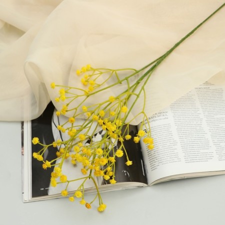 Artificial flowers "cotton gypsophila" 60 cm, yellow