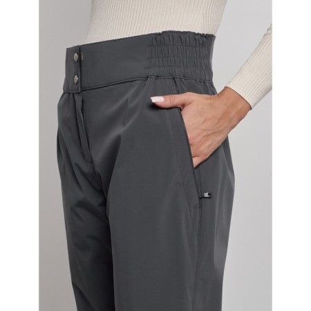 Warmed female trousers, size 42, gray color-13