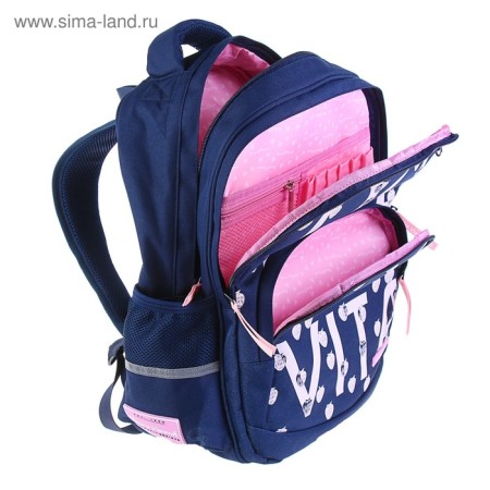 School backpack Bruno VisConti, 40 x 30 x 16 cm, ergonomic back, Dolce vita, blue-7