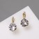 Earrings "Zirconium" mini, circle, white color in gold