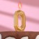 Candle in the cake "Geometry", number 0, gold metallic, 6.3 cm