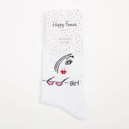 Women's socks, size 23-25, white color-3