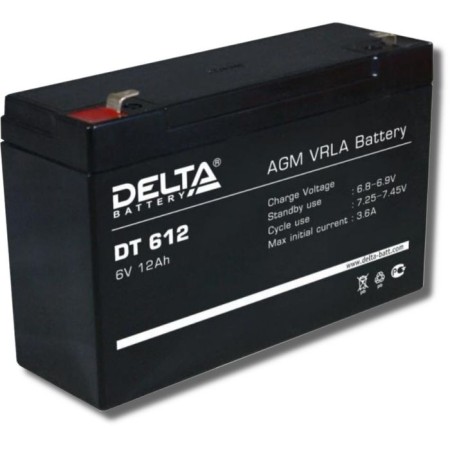 Battery Delta DT612, 6 V, 12 A/h