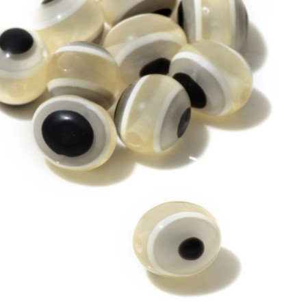 Busin "Eye" oval, 1.2 × 0.9 × 0.9, (set 10 pcs.), White color-1