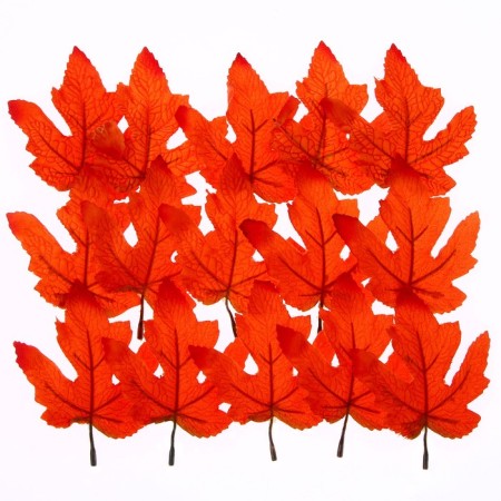 Decor "Autumn sheet" set of 15 pcs., Size 1 pc. - 9 × 11 × 0.2 cm, orange color