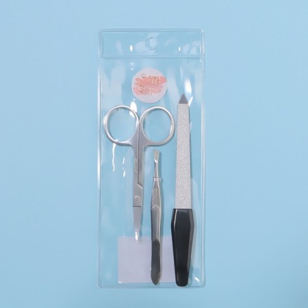 Manicure set, 3 objects, on a blister, silver/black color-4
