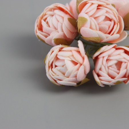 Decor for creativity "peonies" white-orange (1 set = 1 bouquet) in the bouquet 6 pcs 2.5x10.5 cm-2