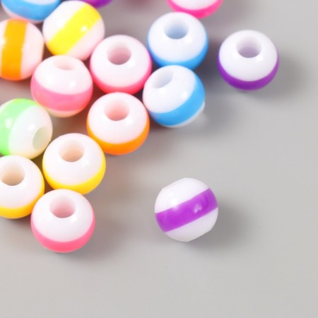 Beads for creativity plastic "Color strip. Gloss" set of 20 g 1.2x1.2x1.1 cm-1