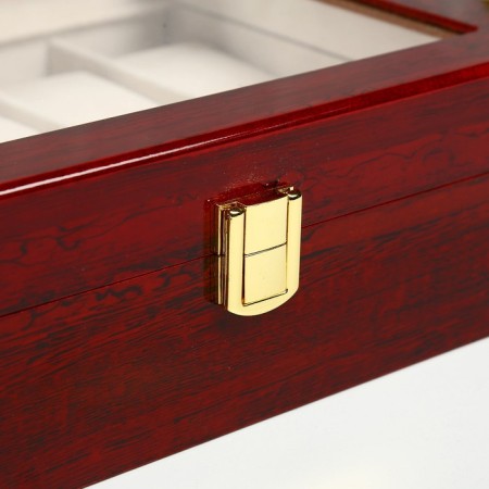 Casket Wood for the clock 10 departments "Red-brown" varnish 8x26x20 cm-3