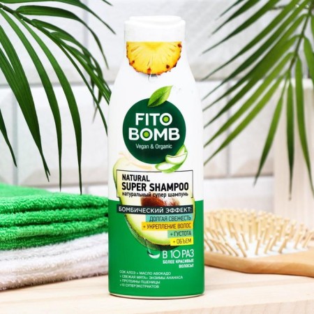 Natural Fito Bomb shampoo, hair strengthening + density + volume, 250 ml