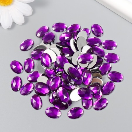 Decor for creativity Plastic "Rhinel Obv. Dark violet" set of 150 pcs 1x1.4 cm-2