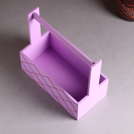 Wooden Kashpo "Hellas Large, Pack", with a handle 25 × 12.5 × 10 (25) cm lilac-2