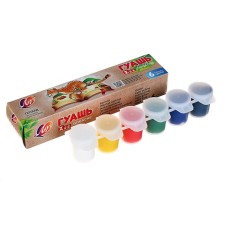 Gouache 6 colors x 15 ml Zoo, block-bar