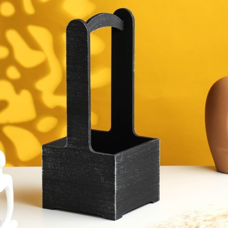 Kashpo - wooden box "Provence" 13.5x13.5x30 cm black-1