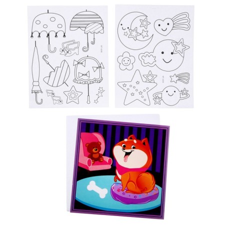Set for creativity: applique sequins and coloring - stickers of "Smile"-3