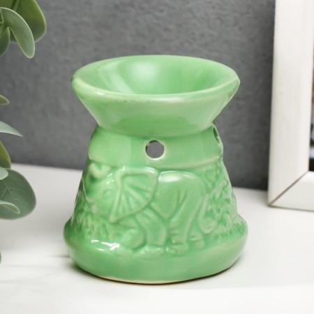 Aroma lamp ceramics "Elephants go to a watering water" mix 6.8x6x6 cm-2