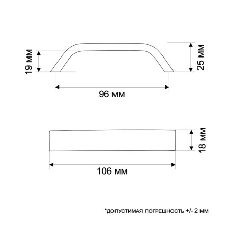 Tundra handle, m/o 96 mm, black color-4