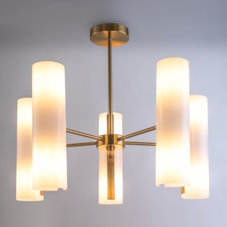 Freya FR5368CL-10BS FIRE, 600x600x490 mm ceiling lamp, E14, 10x40W, brass color-6