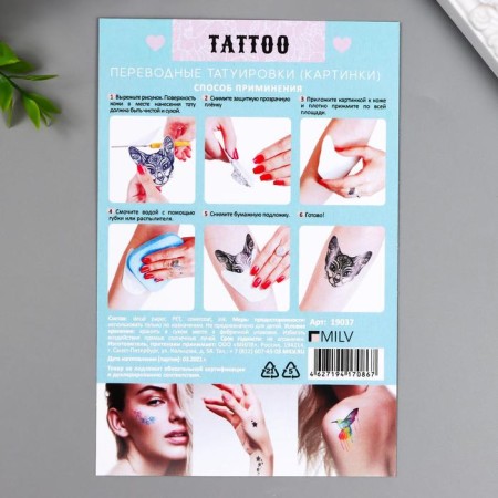 Tattoo on the body "Signs" 10x15 cm-2