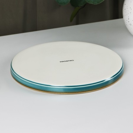 Porcelain plate with a magistro "Cerera" side, d = 20 cm, blue color-2