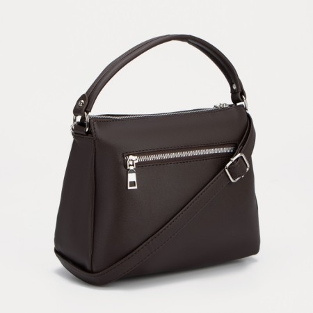 Cross-Bodi bag, lightning department, external pocket, dark brown color-1