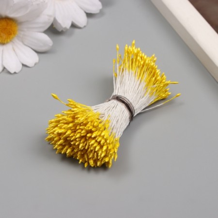 Stamens for artificial flowers gloss "risins" light yellow set 360 pcs length 6 cm-1