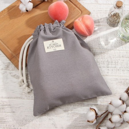 Bag Textile Ethel ECO, col. Gray, 27x34 cm, 70% HL, 30% linen, 190 g/m2
