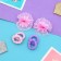 Hair elastic band "Lace" (set 6 pcs) bows, pink-lilac