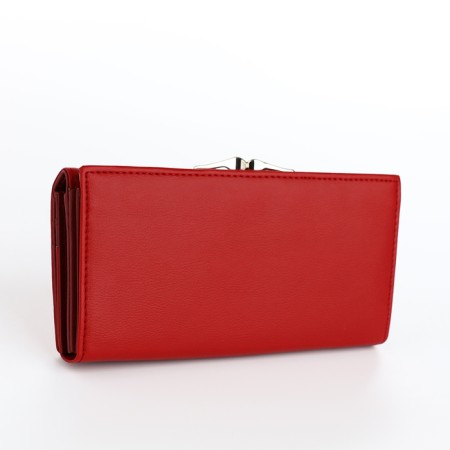 Women's wallet on magnets, burgundy color-1